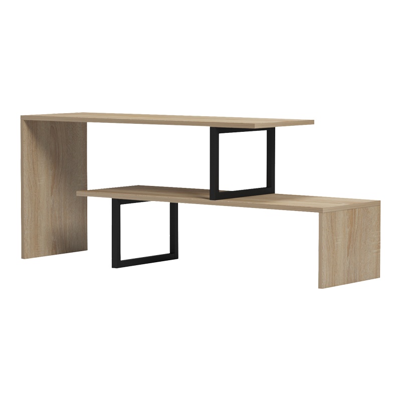 Comodă TV Model Lilant, Stejar sonoma/Negru, 160x30x45 cm - 1 | YEO