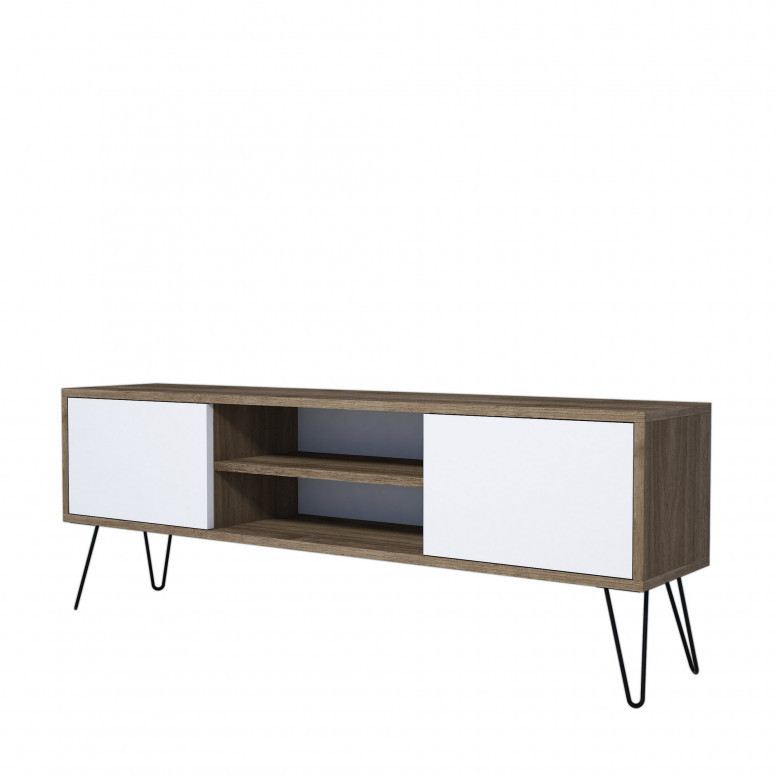 Comoda TV Salvador, Model Eva, 140x50x30 cm, Alb/Nuc - 2 | YEO