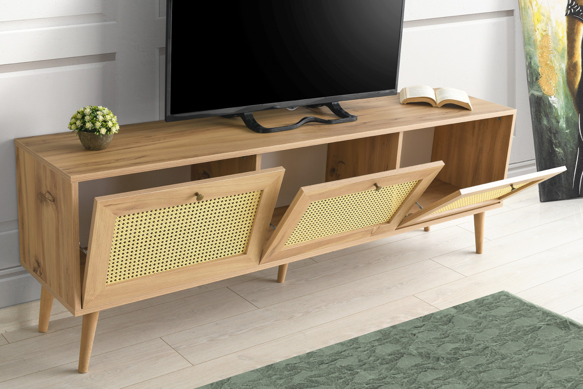 Comoda TV Salvador, Model Likya, 180x60x40 cm, Nuc - 2 | YEO