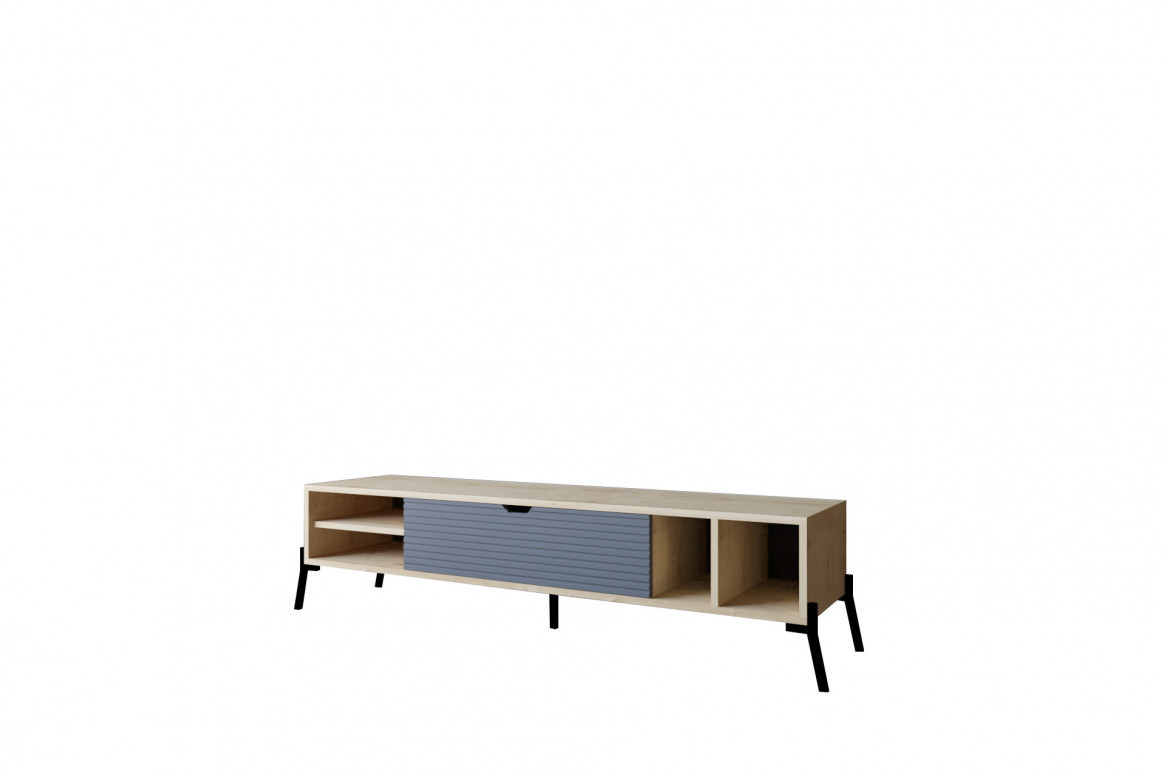 Comoda TV Salvador, Model Ponza, 160x36x40 cm, Stejar safir/Antracit - 3 | YEO