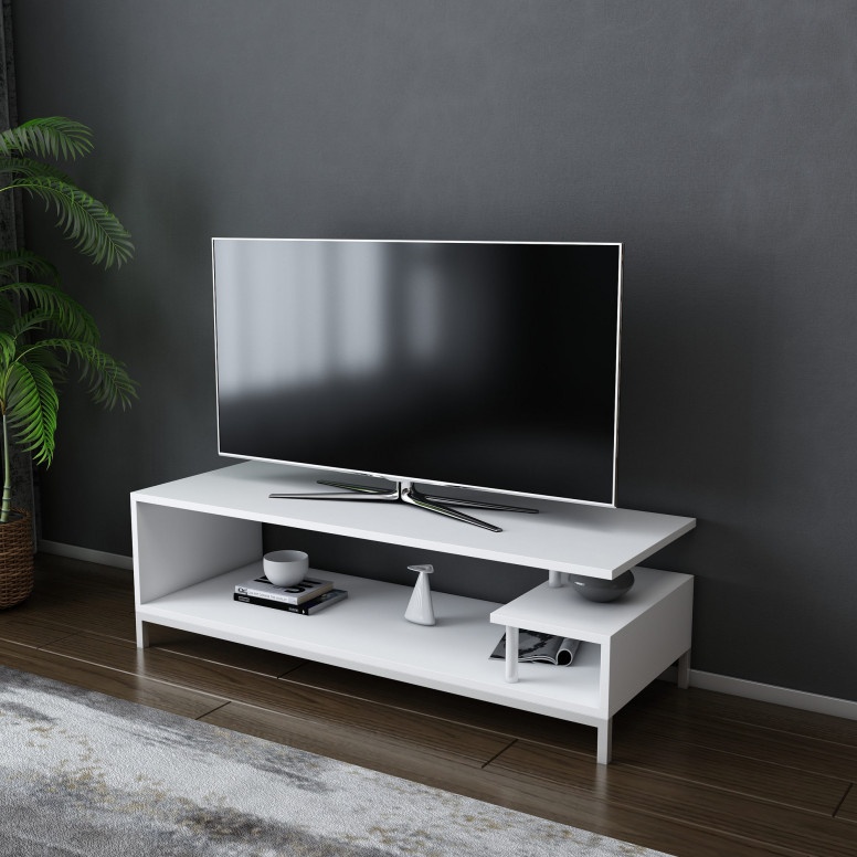 Comoda TV Salvador, Model Reilly, 120x37.6x44.6 cm, Alb - 1 | YEO