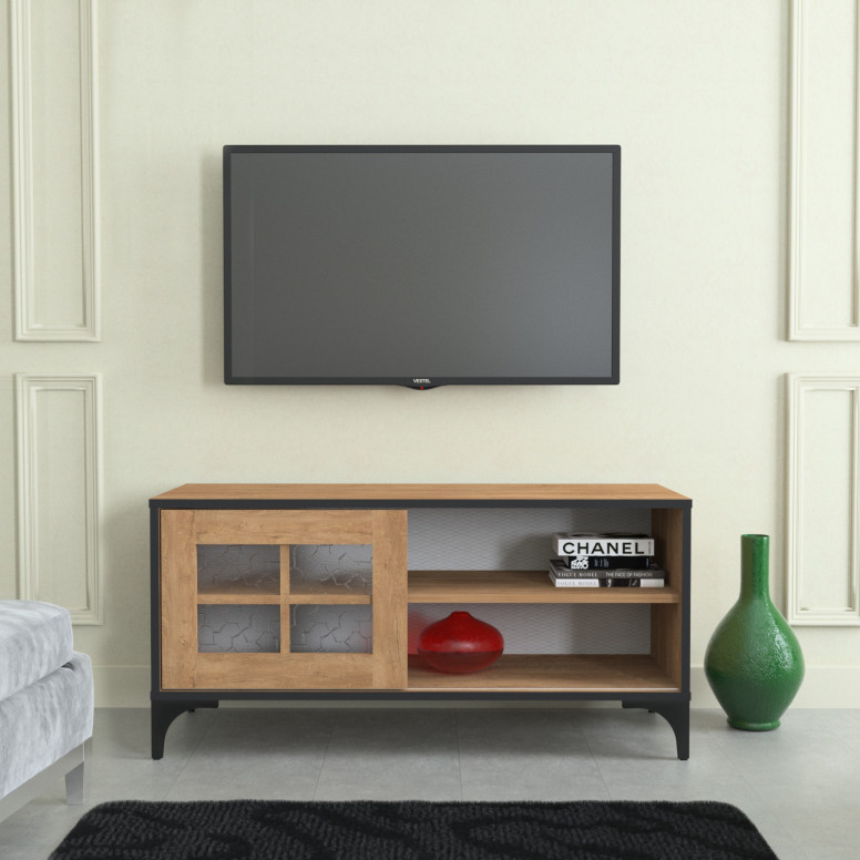 Comoda TV Salvador, Model Revival, 100x54x42 cm, Stejar