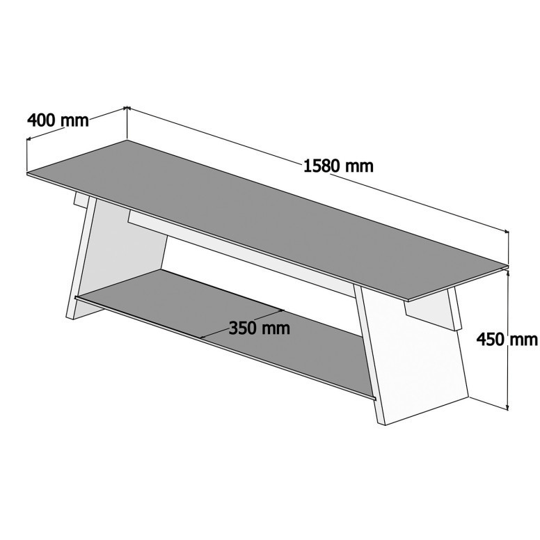 Comoda TV Salvador, Model TV201, 158x45x40 cm, Stejar - 1 | YEO