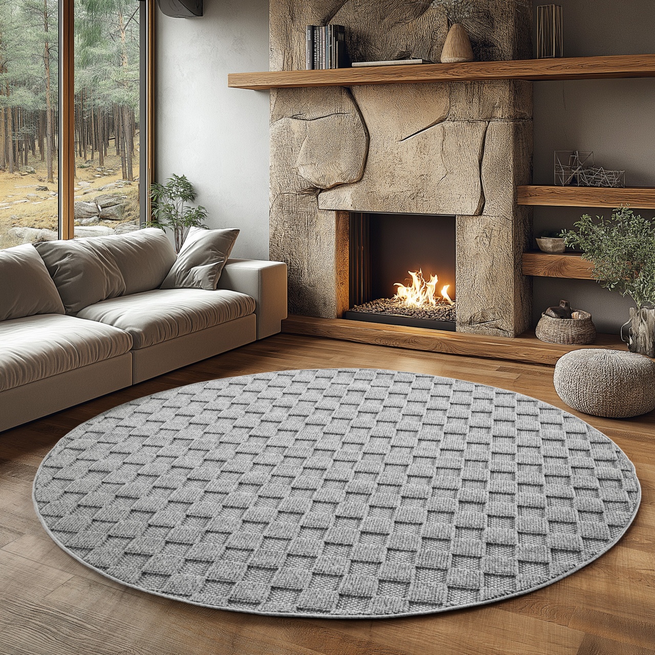 Covor Helix Argintiu V3, Rotund, D160 cm - 2