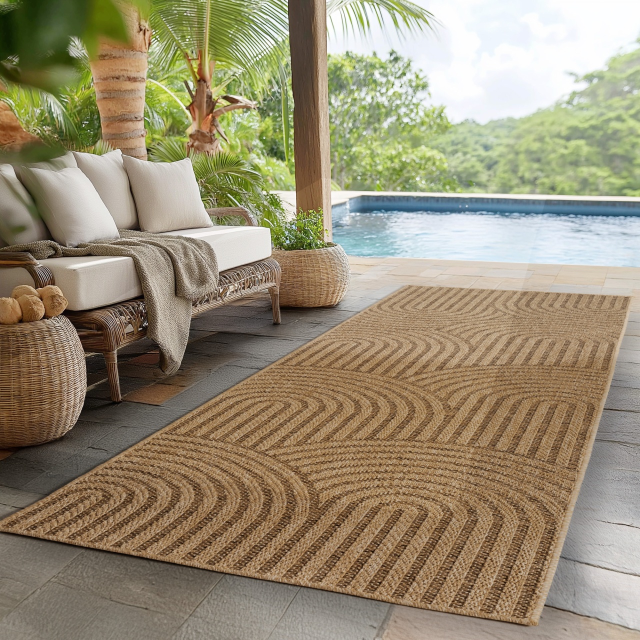 Covor traversa Timber V1 Bej, 80 x 150 cm