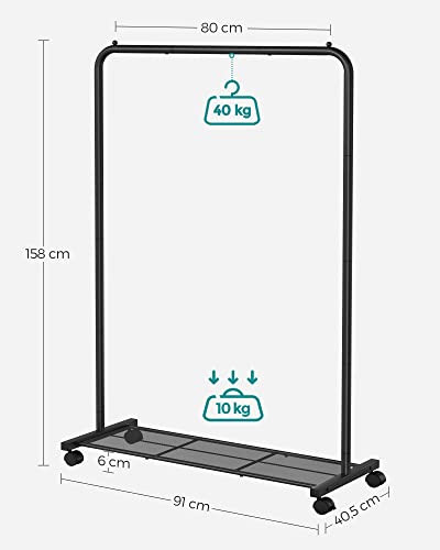 Cuier, Songmics, Negru, 90.5x40.5x158 cm - 4 | YEO