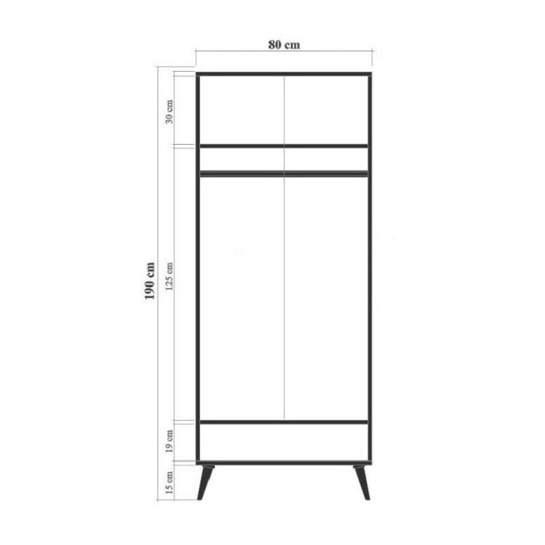 Dulap haine Model City, Multicolor, 80x45x190 cm - 3 | YEO