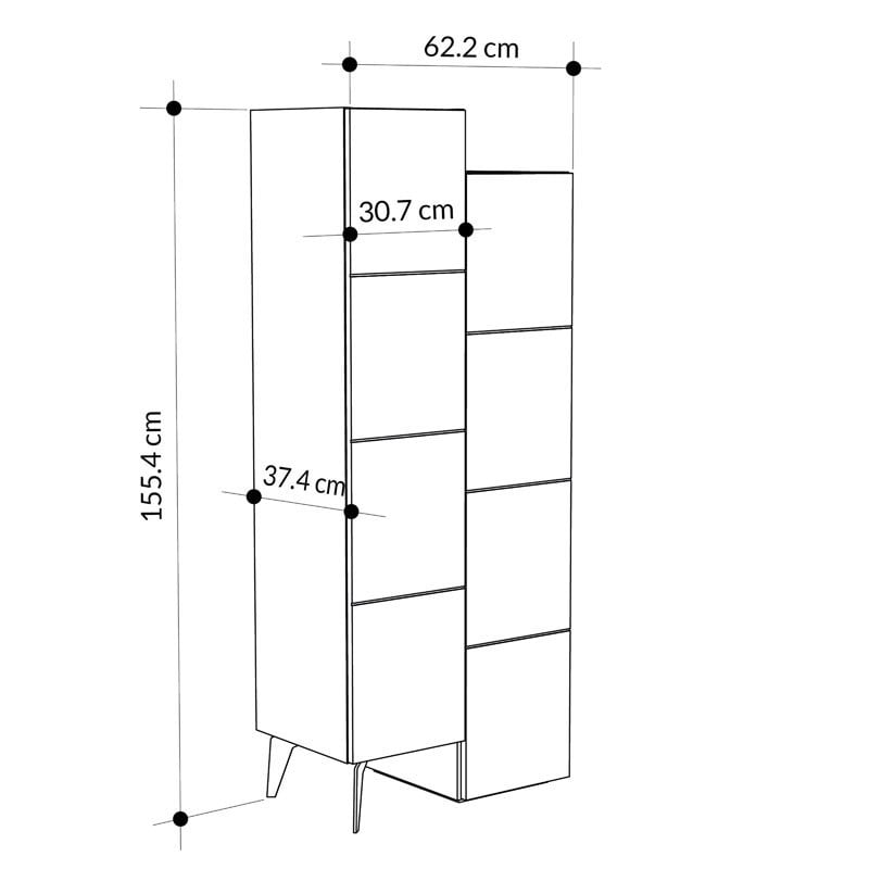 Dulap multifunctional Romane culoare lemn natural 62.2x37.4x155.4cm