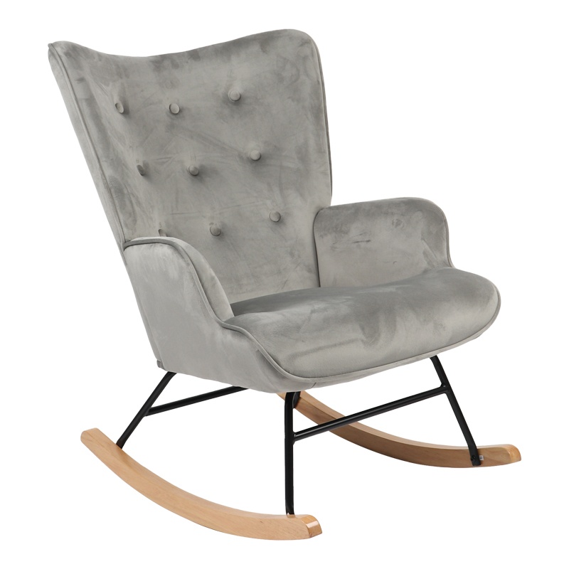 Fotoliu Balansoar Model Georgia, Gri/Natur, 75x71x95 cm