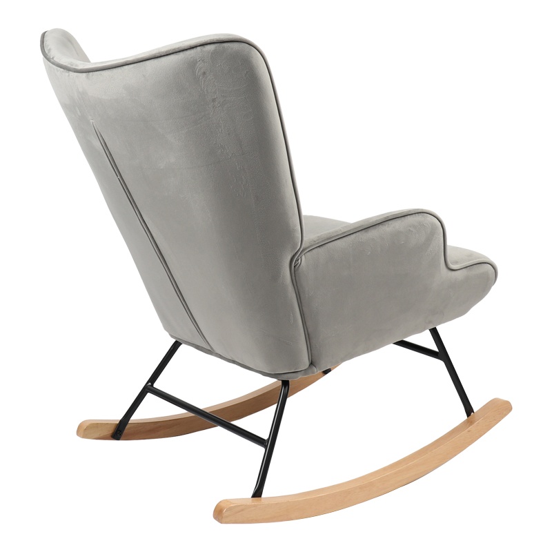 Fotoliu Balansoar Model Georgia, Gri/Natur, 75x71x95 cm - 1 | YEO