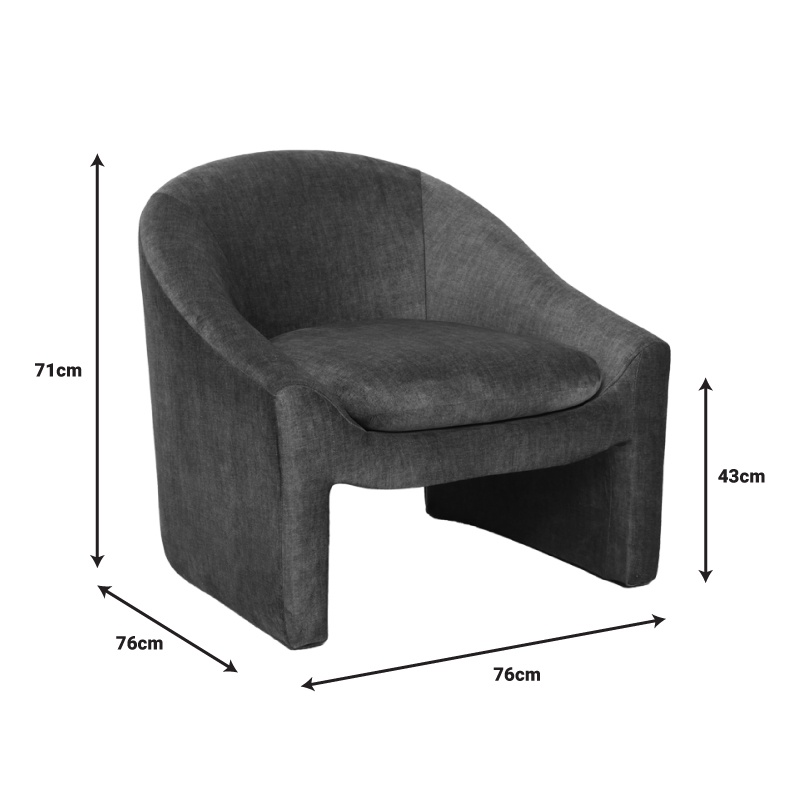 Fotoliu Model Berza, Antracit, 76x76x71 cm - 4 | YEO