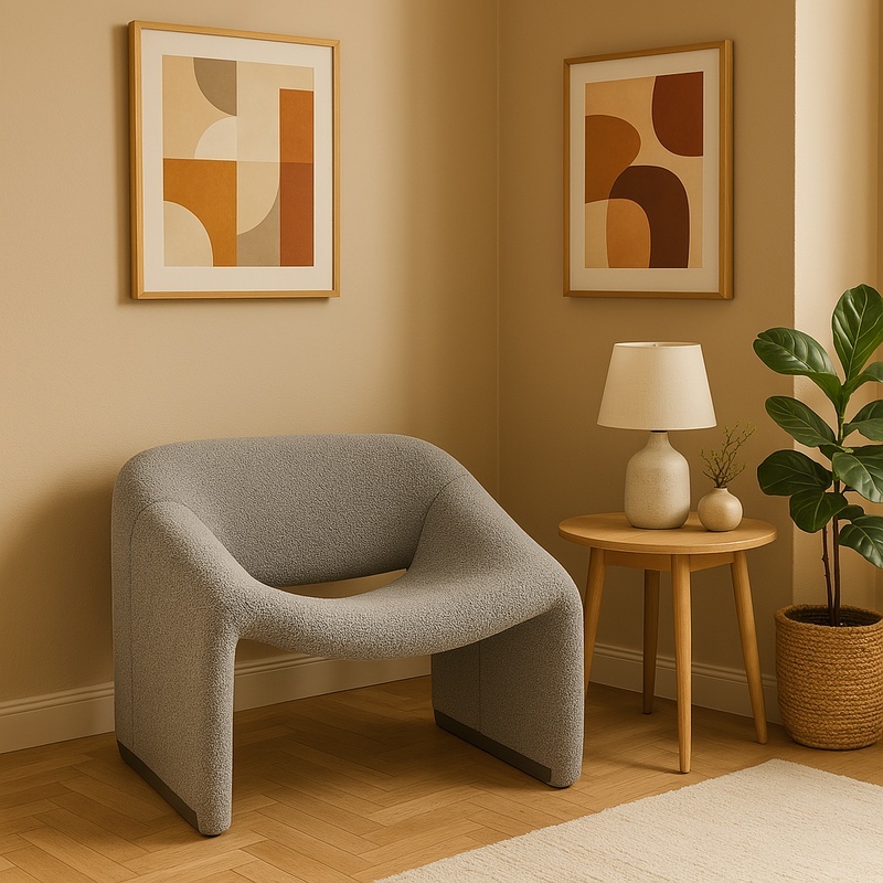 Fotoliu Model Clous, Gri deschis, 86x77x73.5 cm - 1 | YEO
