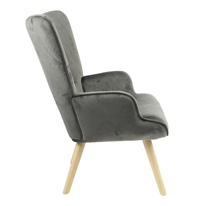 Fotoliu Model Fluffy, Gri inchis/Natur, 75x69x96 cm - 3 | YEO