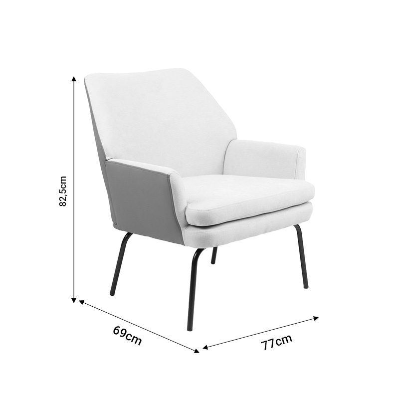 Fotoliu Model Kieran, Gri, 77x69x82.5 cm - 4 | YEO
