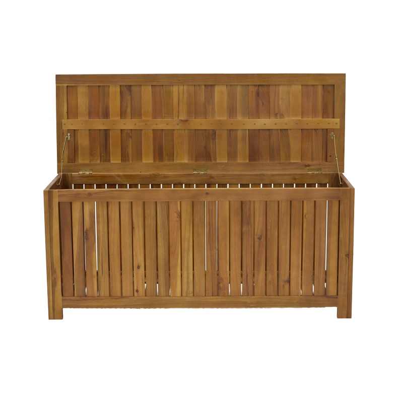 Lada de depozitare, Model Zarco, culoare natural, lemn masiv de salcam, 130x45x58 cm - 3 | YEO