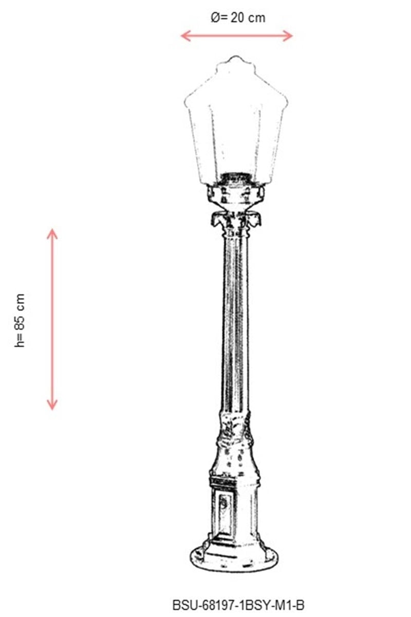 Lampadar de exterior M1B Negru 85x20 cm