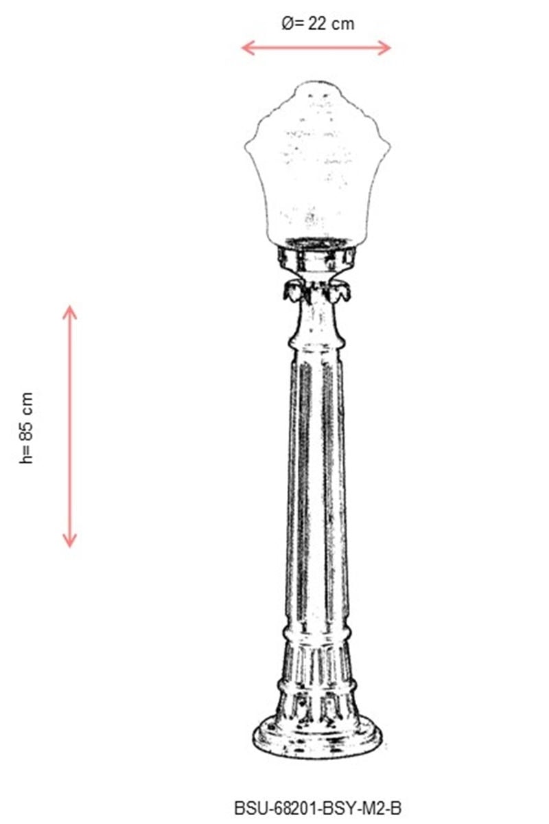 Lampadar de exterior M2B Negru 85x22 cm