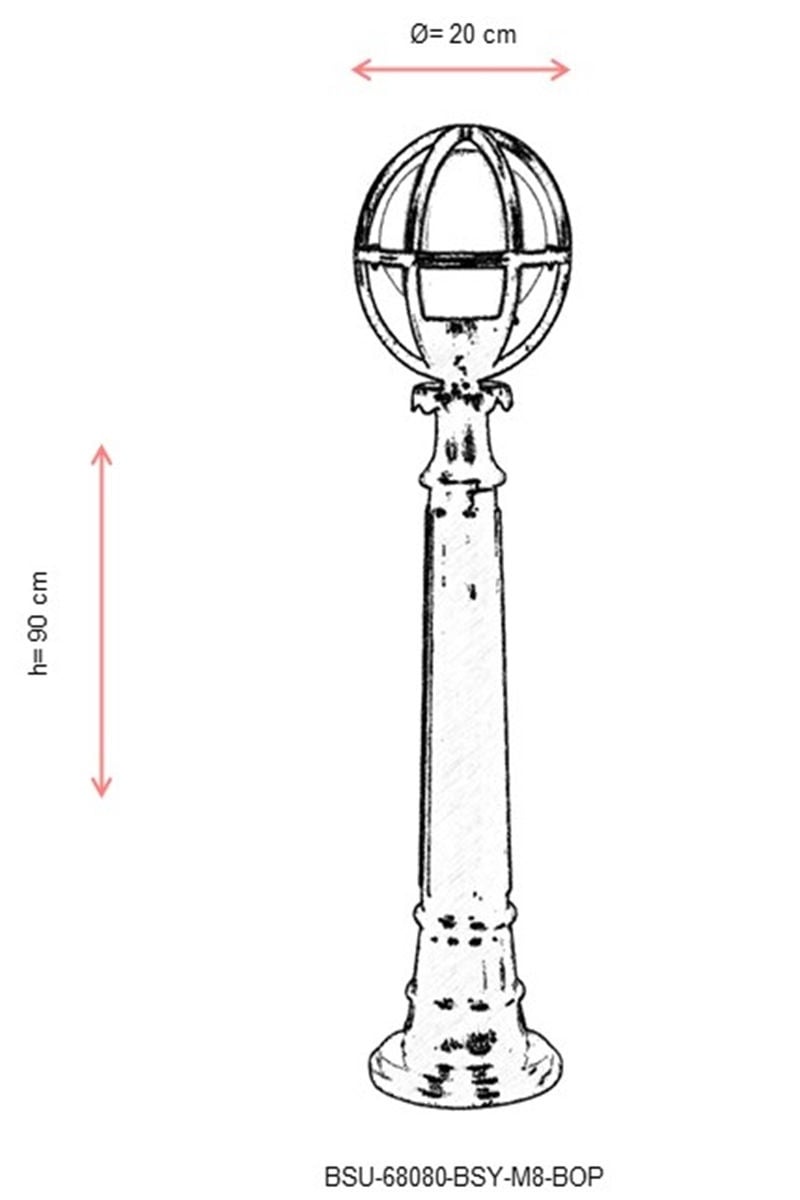 Lampadar de exterior M8BOP Alb 90x20 cm