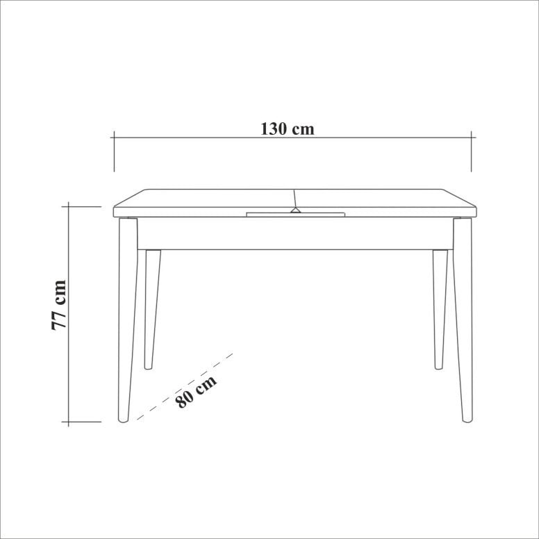 Masa Model Brynlee, 130x80x77 cm, Pin atlantinc Soho