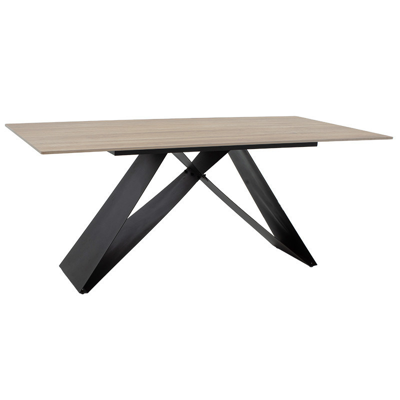 Masa Model Davian, 180x90x75 cm, Negru/ Stejar sonoma