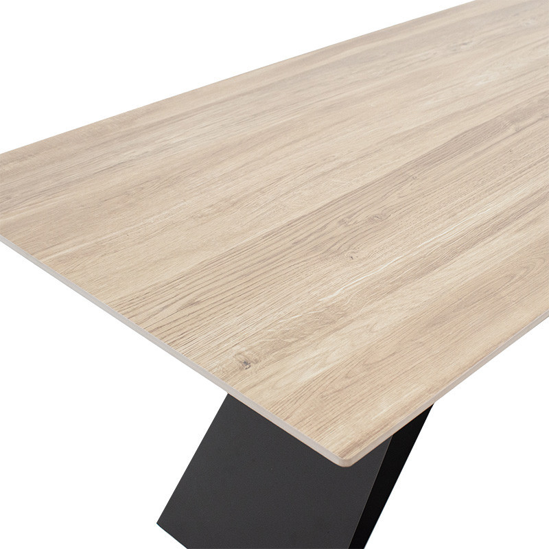 Masa Model Davian, 180x90x75 cm, Negru/ Stejar sonoma - 3 | YEO