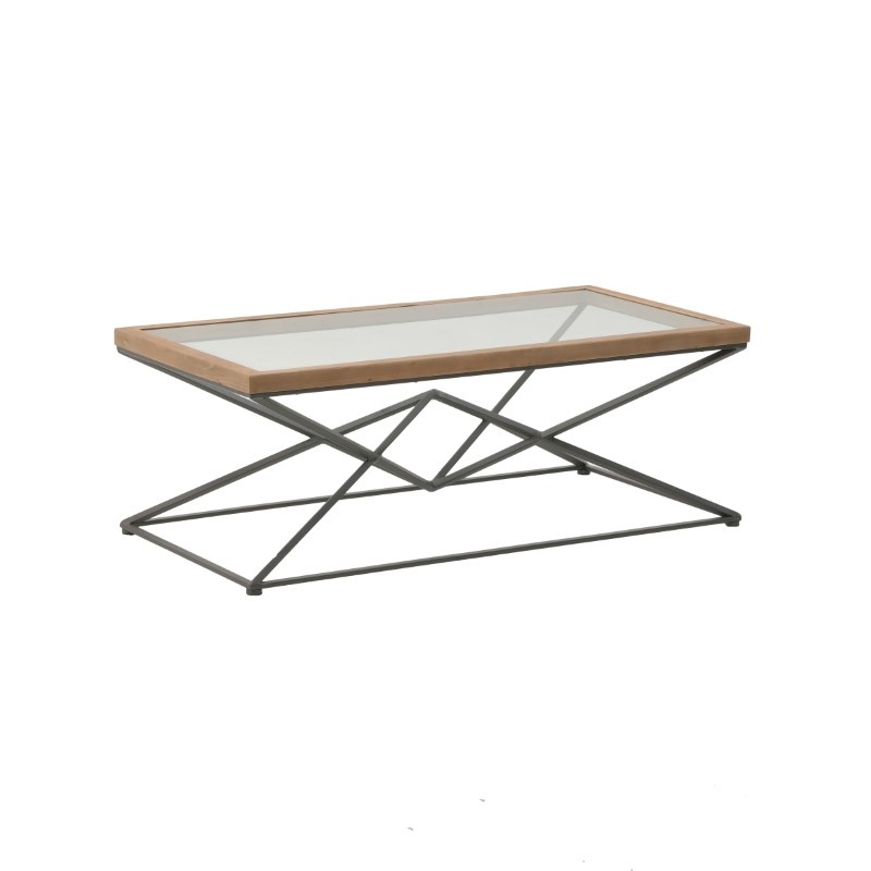 Masuta de Cafea Model Cena, Negru/Natur, 121x61x45 cm