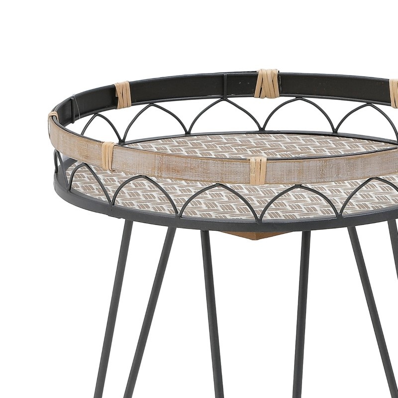 Masuta de Cafea Model Erzmo, Natur/Negru, D40x56 cm - 1 | YEO