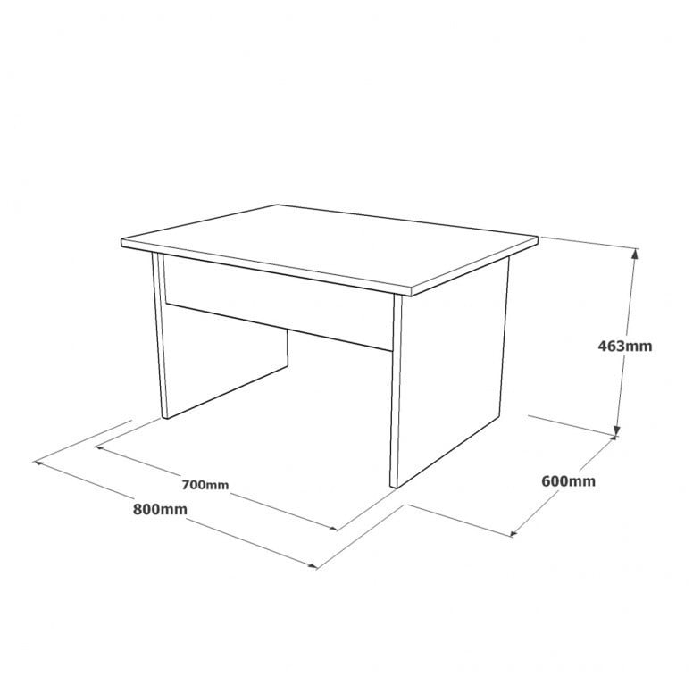 Masuta de Cafea Model George, 80x60x46.3 cm, Gri