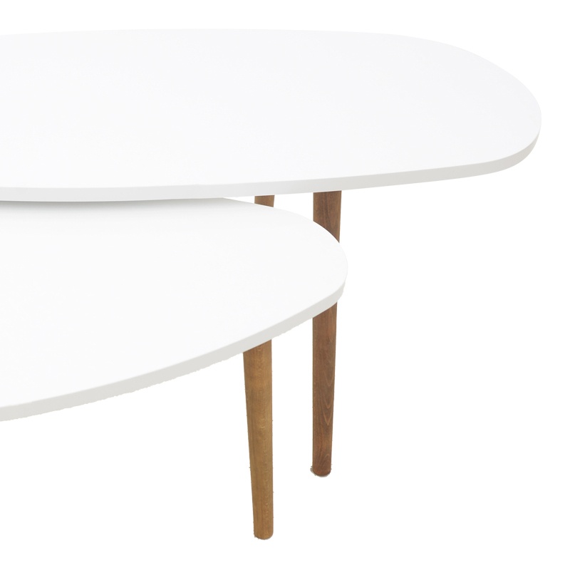 Masuta de Cafea Model Monty, Alb/Natur, 116x46x6 cm - 2 | YEO