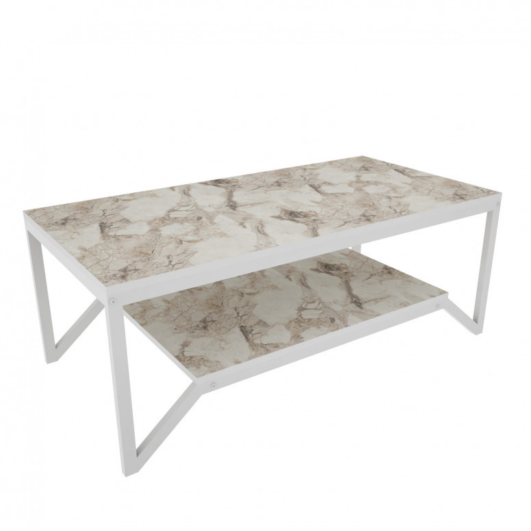 Masuta de Cafea Model Nina, 120x60x45.8 cm, Alb marmorat - 2 | YEO