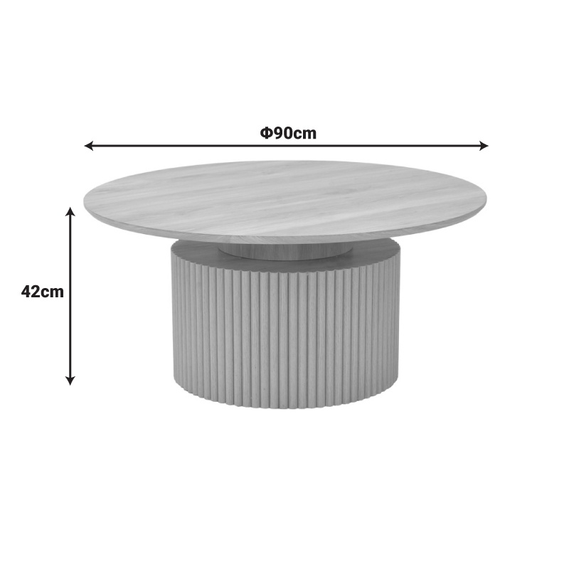 Masuta de Cafea Model Opols, Natur, Φ90x42 cm - 4 | YEO
