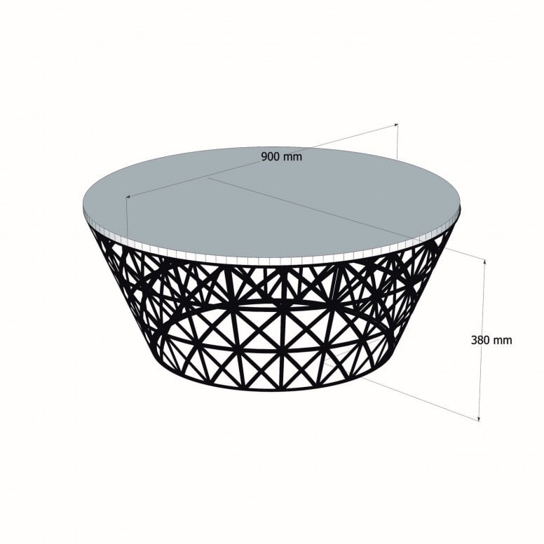 Masuta de Cafea Model Roach, 90x90x38 cm, Negru marmorat - 3 | YEO