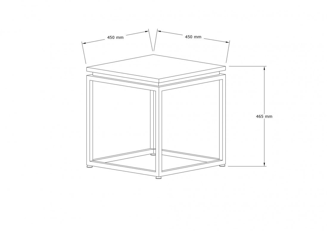 Masuta de Cafea Model Saul, 45x45x45.5 cm, Alb - 4 | YEO