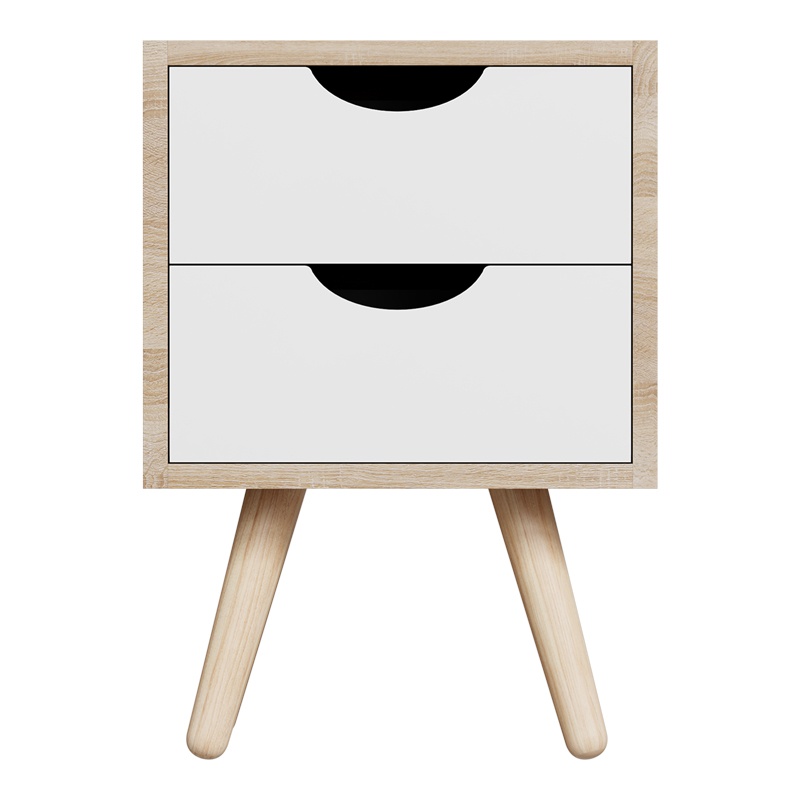 Noptiera Model Selma, Stejar sonoma/Alb, 29.7x29.7x45 cm - 3 | YEO