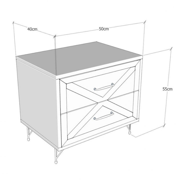 Noptiera PWF-0279 Gri Inchis 50x40x55 cm