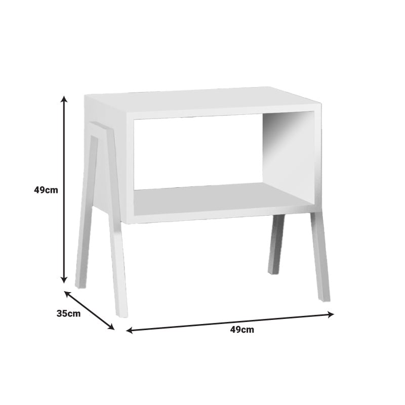 Noptiera Taffa Alb 49x35x49 cm