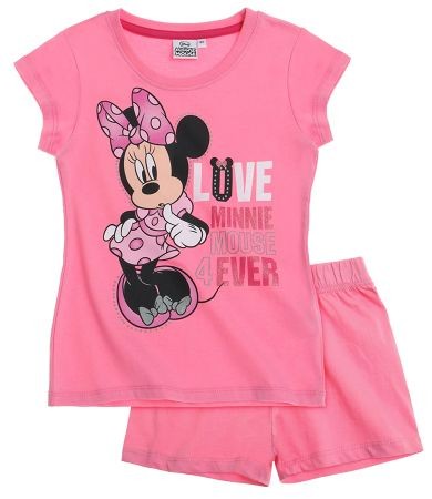 Pijama roz cu maneca scurta Minnie Mouse