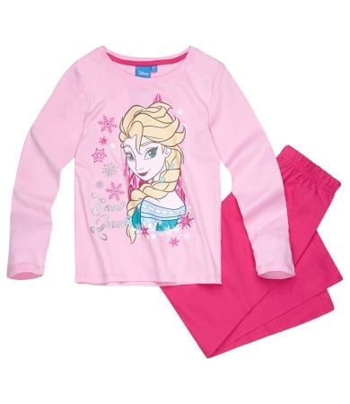 Pijama roz cu maneci Lungi Frozen