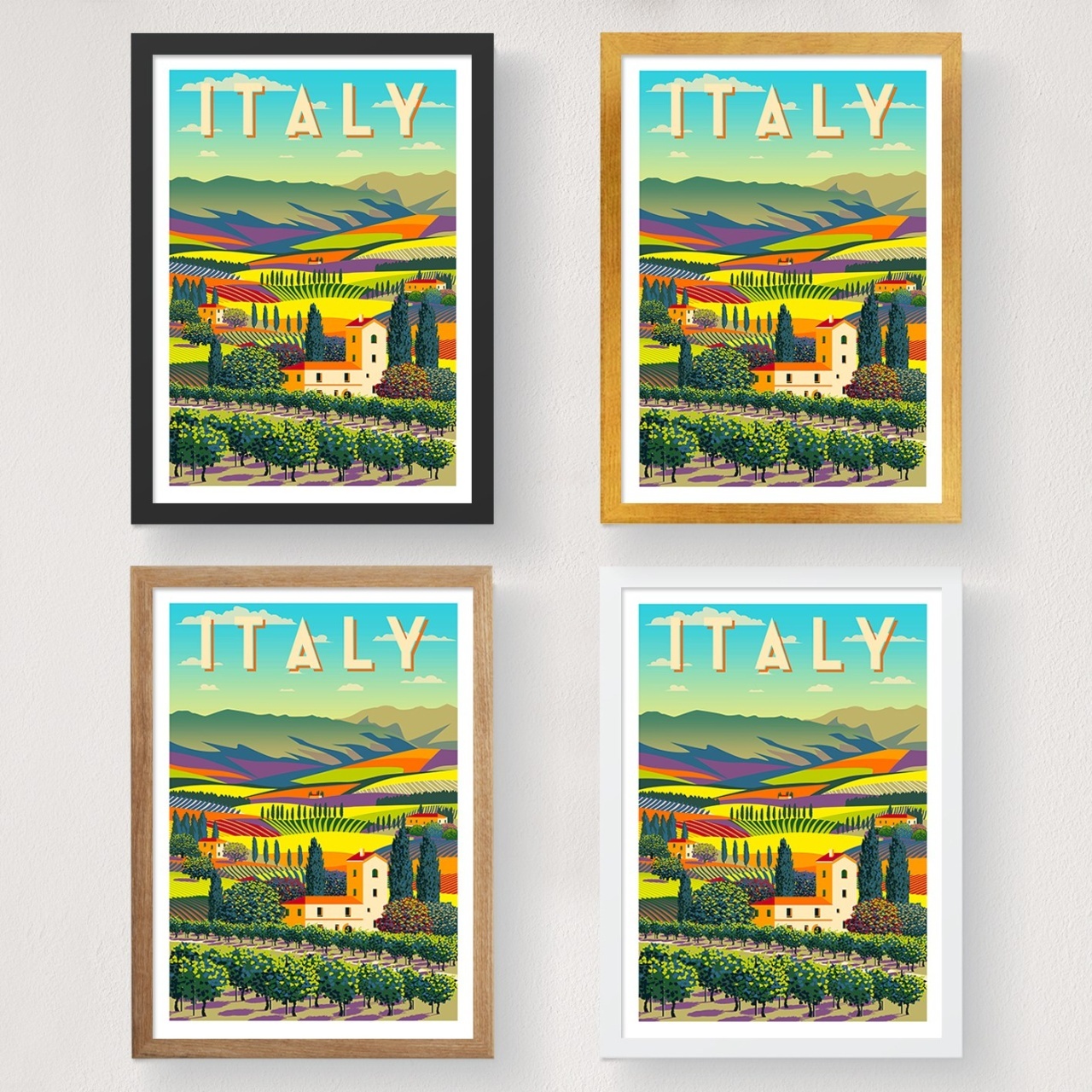 Poster A4 Italy Multicolor 21x29.7 cm - 1 | YEO