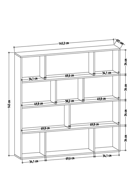 Raft pentru cărți Model Alaiya, Alb/Wenge