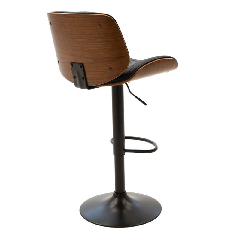 Scaun bar inaltime ajustabila, Model Fern, Negru/Wenge, 48x50x88-108 cm - 1 | YEO