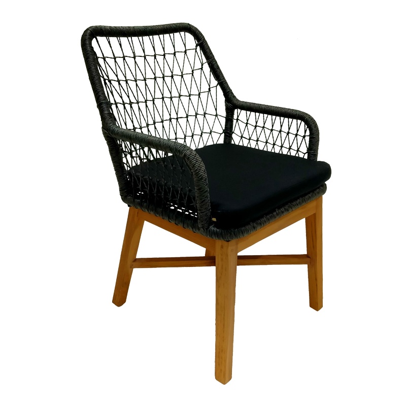 Scaun cu Brate Model Elaiza, Natur/Negru, 58x60x90 cm