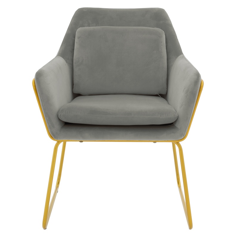 Scaun cu Brate Model Mira, Gri/Auriu, 65x69x86 cm - 3 | YEO