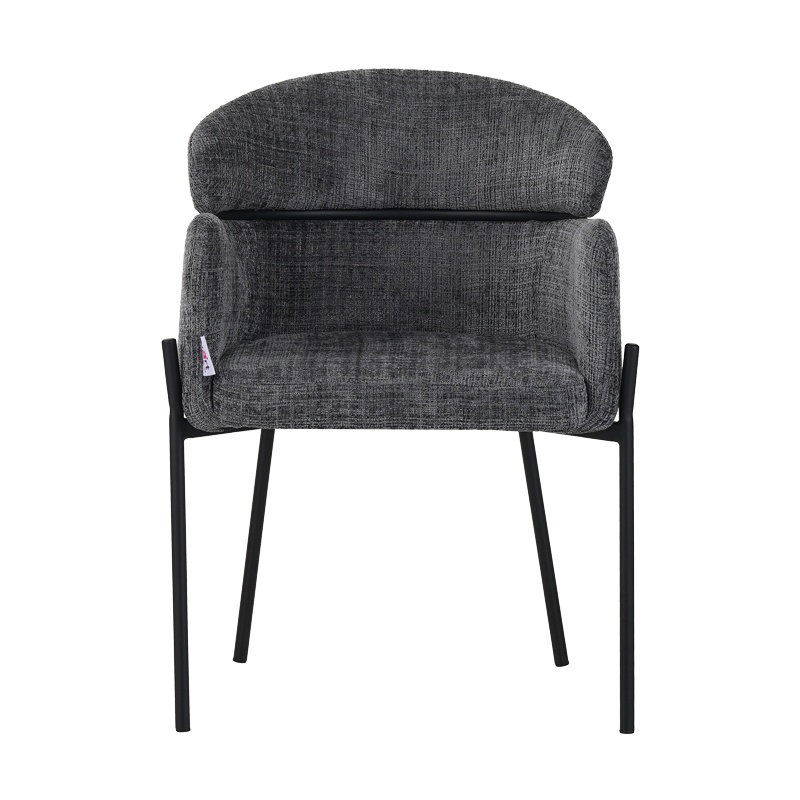 Scaun cu Brate Model Tolerse, Gri deschis/Negru, 58x57x80 cm - 3 | YEO