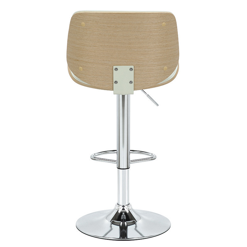 Scaun de bar, inaltime ajustabila,, Model Fern, Alb/Natur, 48x50x108 cm - 1 | YEO