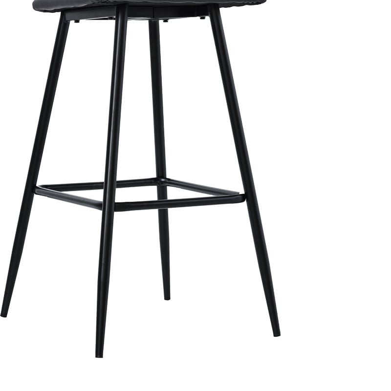 Scaun de bar Model Camilla, Negru/Natur, 47.5x58x117 cm