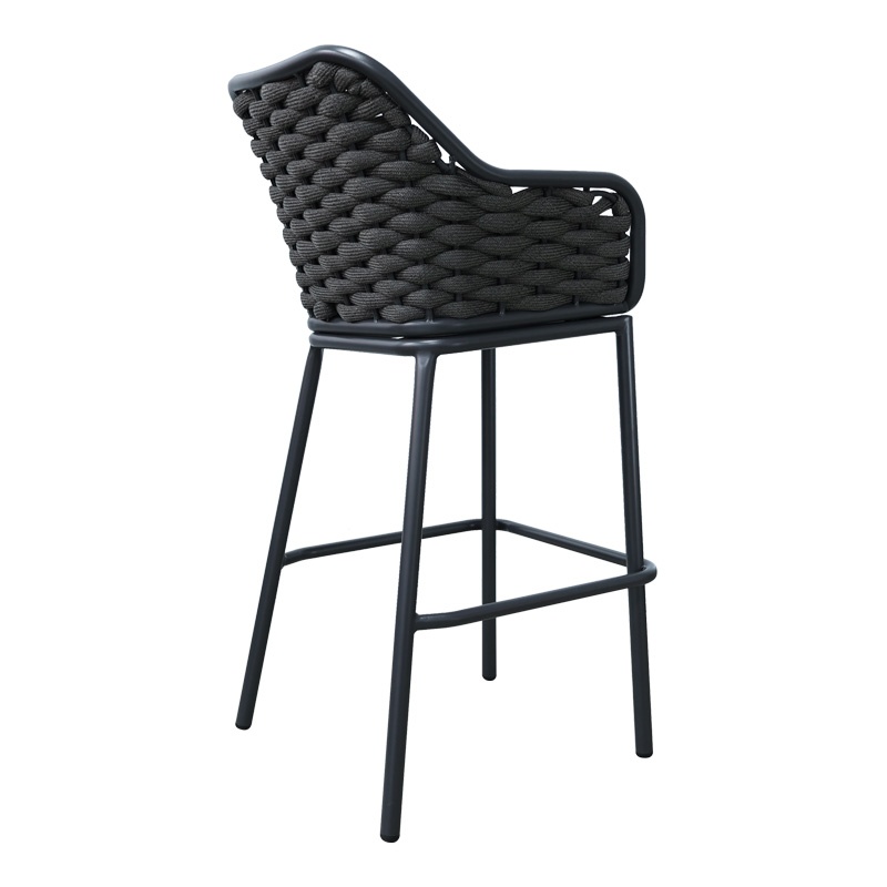 Scaun de bar pentru exterior Model Zuki, Gri, 55x54x109 cm - 1 | YEO