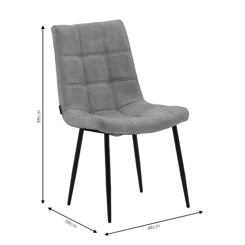 Scaun Model Nola, Gri/Negru, 48x58x88 cm