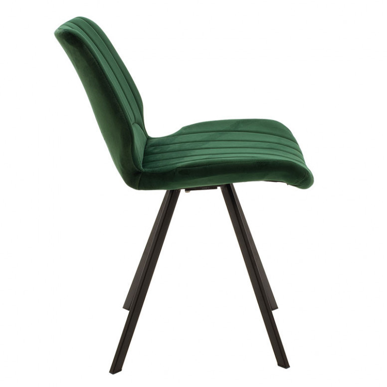 Scaun Model Sabia, Verde inchis/Negru, 45.5x58x80 cm - 3 | YEO