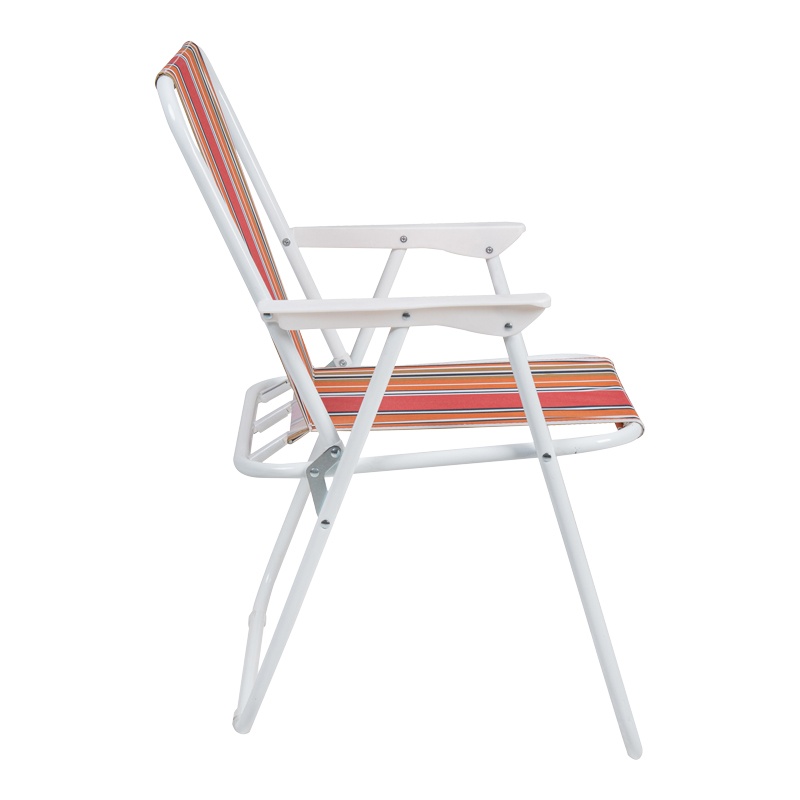 Scaun Plaja/Camping Jette, Pliabil, Metal/Textil, Roz/Alb, 53x56x73 cm - 3